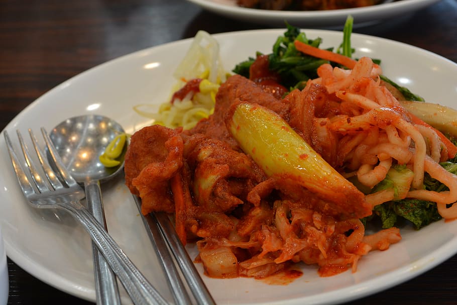 buffet, food, kimchi, plate, food and drink, ready-to-eat, kitchen utensil HD wallpaper