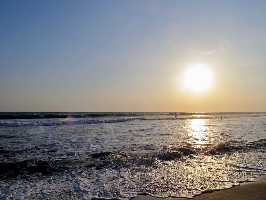 sunset, beach, sand, life, sea, sky, water, scenics - nature HD wallpaper