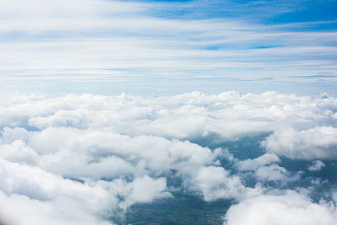 Clouds from an Airplane Window, airplanes, earth, flight, flying HD wallpaper