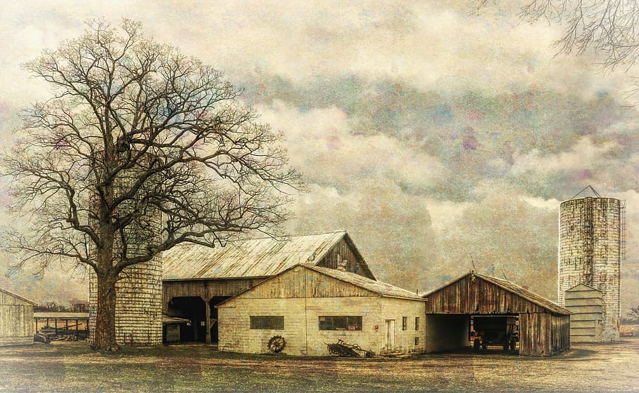 barn, rustic, barns, ohio, digital art, rural, scenic, country