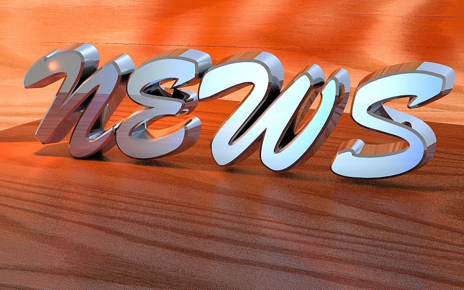 gray News freestanding letters on brown surface, reports, information HD wallpaper