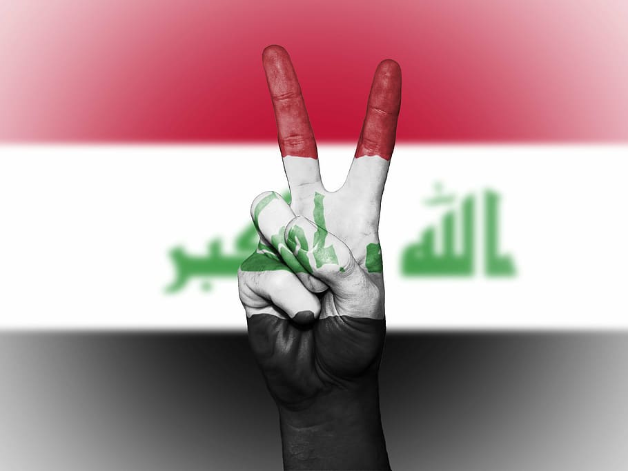 iraq, peace, hand, nation, background, banner, colors, country, HD wallpaper