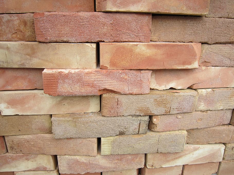 brick, construction, building materials, full frame, backgrounds HD wallpaper