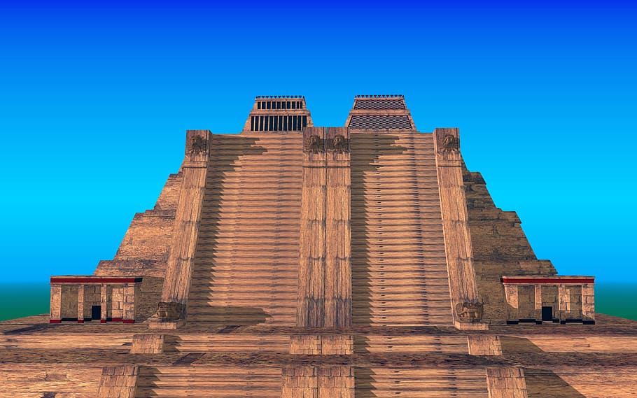 egypt structure, aztecs, templo mayor, shrines, tlaloc, huitzilopochtli, HD wallpaper
