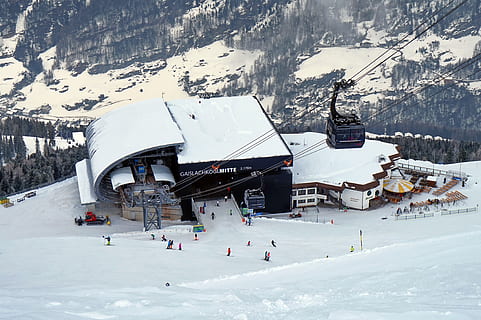 snow, winter, coldly, mountain, resort, mountains, ski resort HD wallpaper