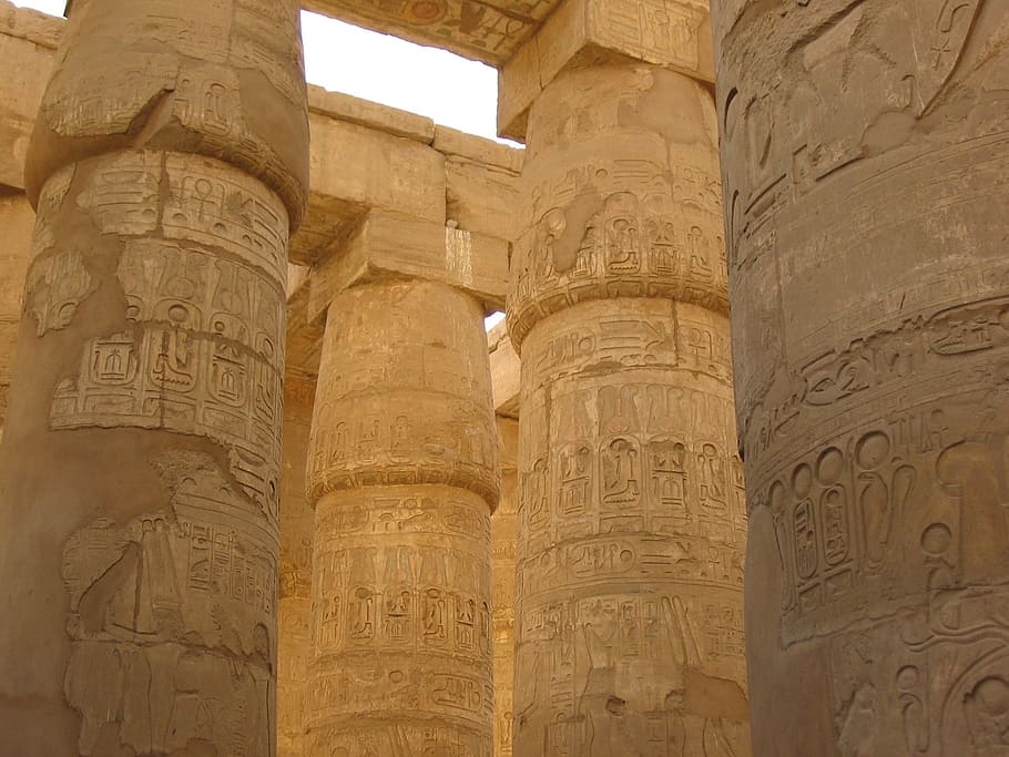 Hieroglyphics, Egypt, Monument, Column, luxor, karnak temple HD wallpaper