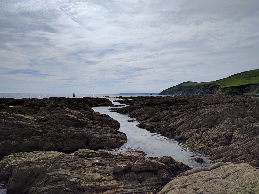 Sea, Beach, Coast, Cornish, Seaside, coastal, cornwall, tintagel HD wallpaper