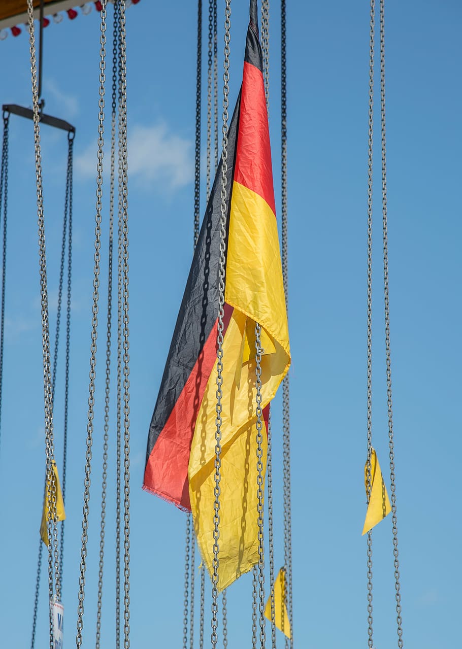 flag, germany, black, red, gold, carousel, kettenkarusell, black red gold HD wallpaper