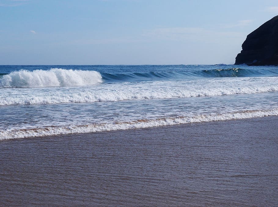 beach, coast, ocean, sand, sea, seascape, seashore, water, waves HD wallpaper