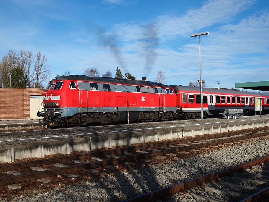 Train, Germany, Db, Departure, kaufbeuren, train station, locomotive HD wallpaper