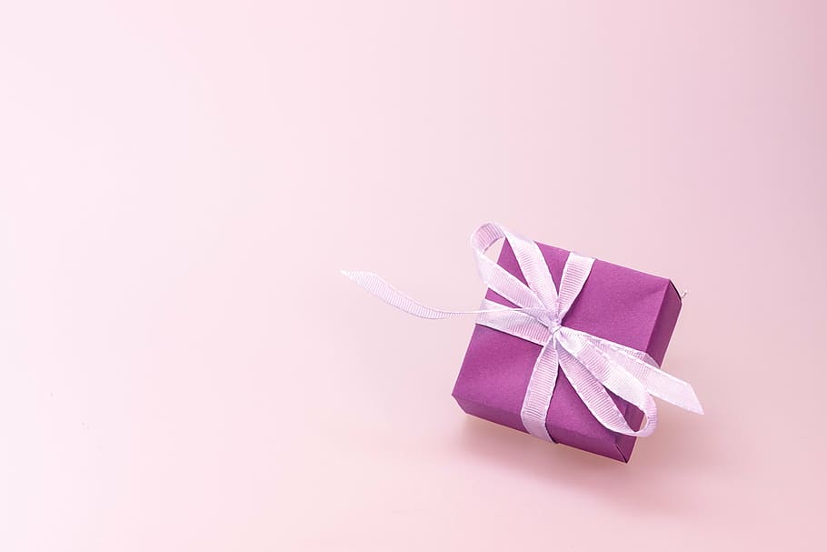 purple gift box, made, surprise, loop, christmas, festival HD wallpaper