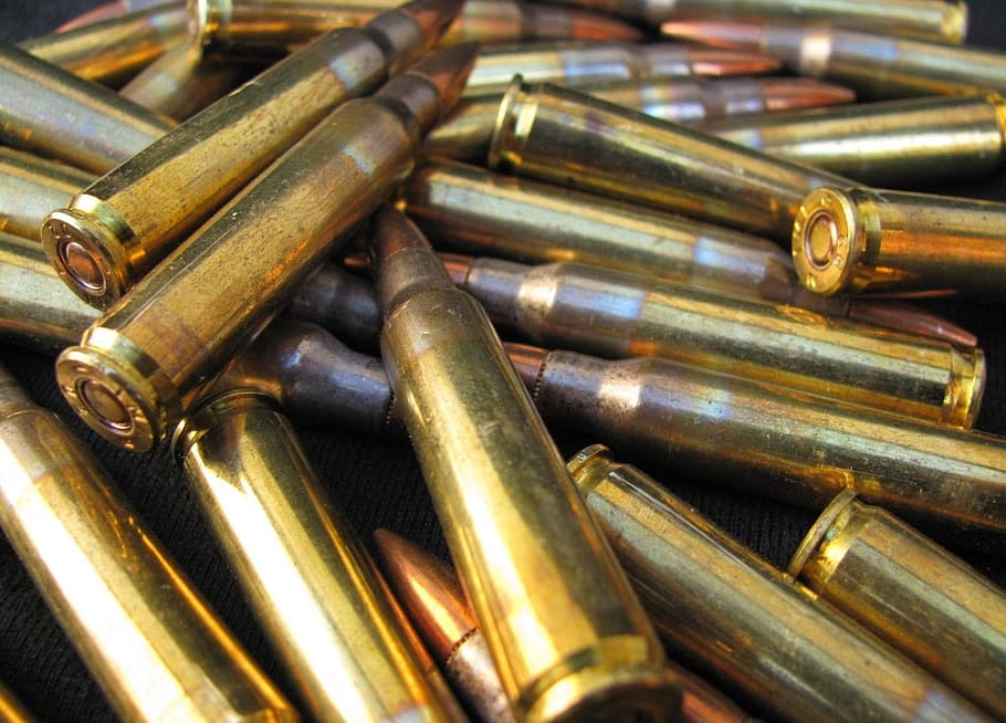 pile of gold bullet, Bullets, Shooting, Projectile, Firing, weapon