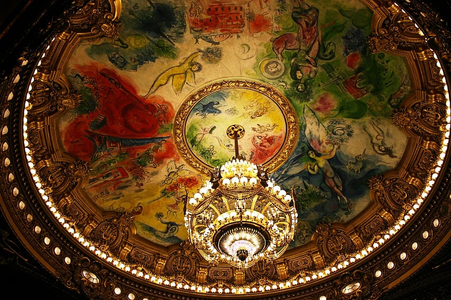 Hd Wallpaper Gold Chandelier The Paris Opera Opera Garnier