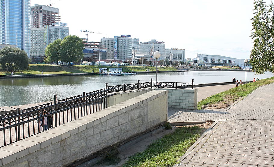 Minsk, Beautiful City, River, beautiful view, architecture, HD wallpaper