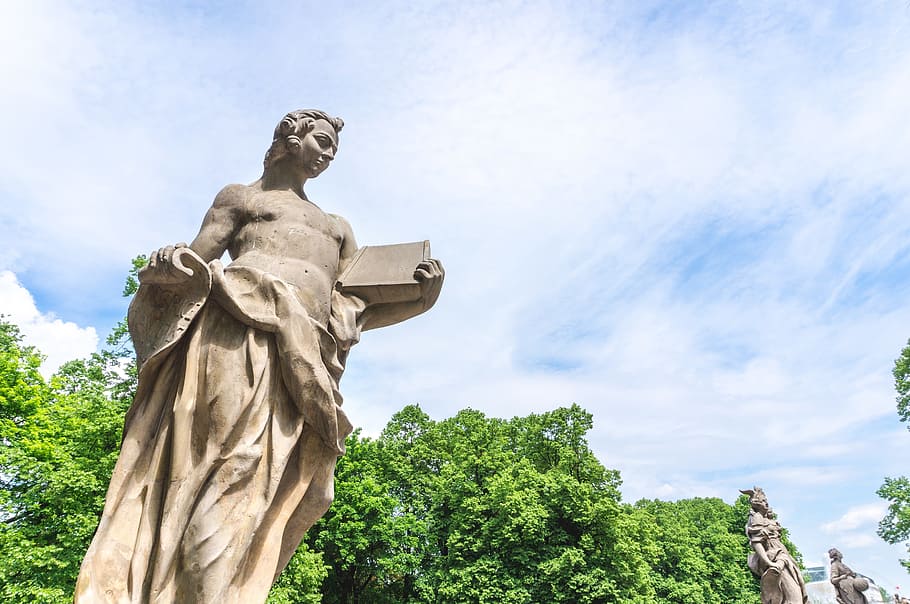 Statue, Sculpture, Forest, Warsaw, warszawa, poland, polish HD wallpaper