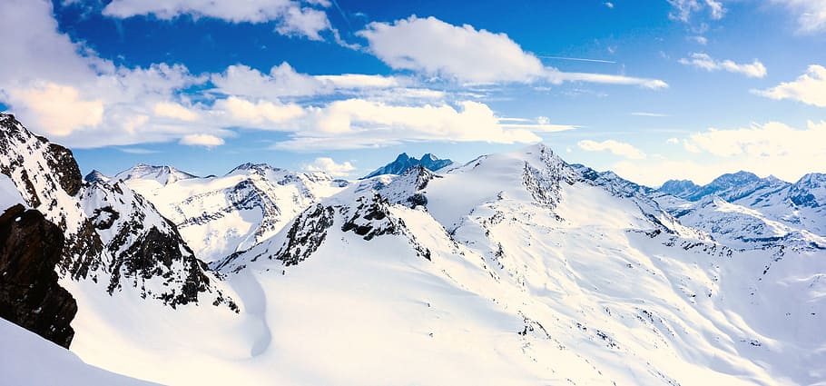 brown mountain covered by snow, grossglockner, high tauern HD wallpaper