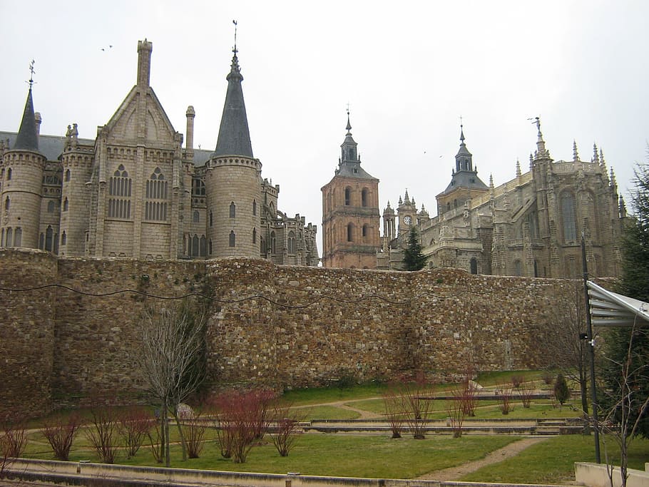 astorga, cathedral, church, built structure, architecture, building exterior HD wallpaper