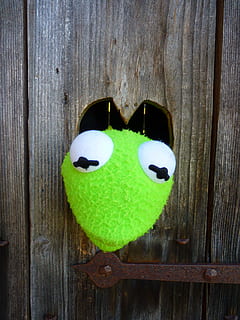 Kermit, Green, Frog, Doll, Figure, wood - material, green color HD wallpaper