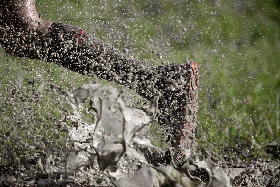 timelapse photo of a person running, puddle, running shoe, leg HD wallpaper