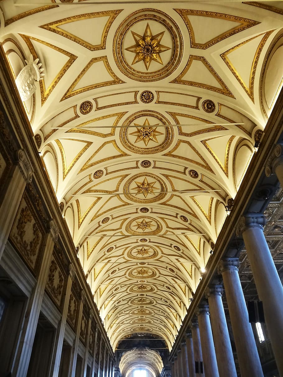 ceiling, vault, cathedral, architecture, religious monument HD wallpaper