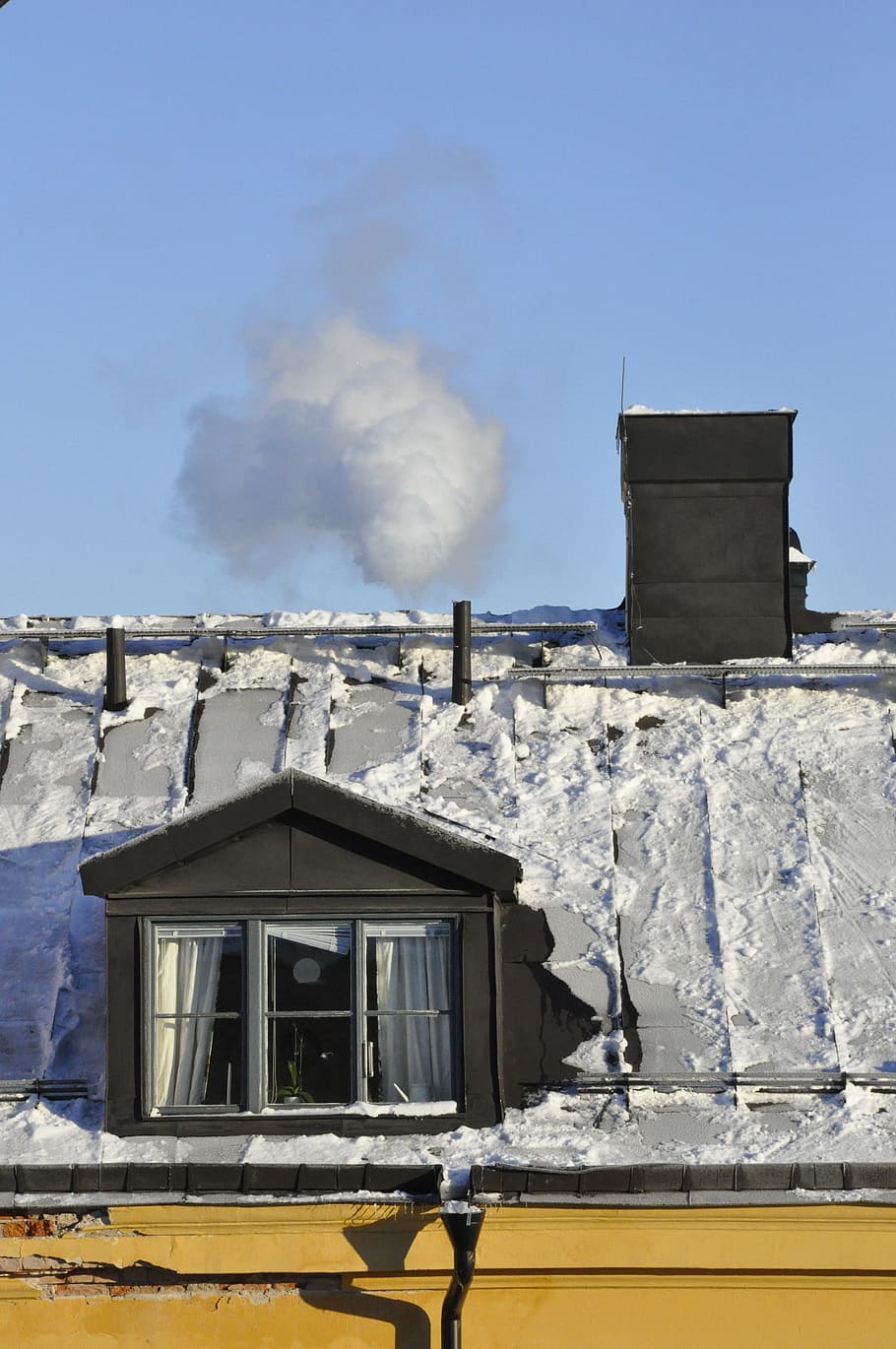 Winter, Roof, Window, cold temperature, day, no people, snow HD wallpaper