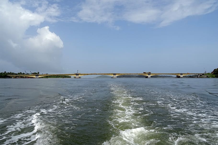 bridge, estuary, river, kali, crossing, sea, architecture, engineering HD wallpaper