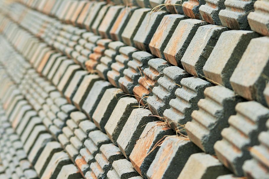 wall, stone, grey, rows, repetition, old, texture, pattern HD wallpaper