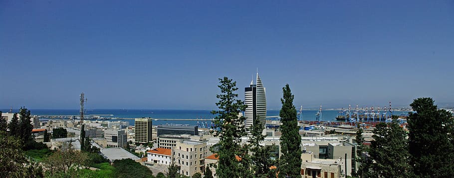 panorama, haifa, israel, architecture, building exterior, city HD wallpaper