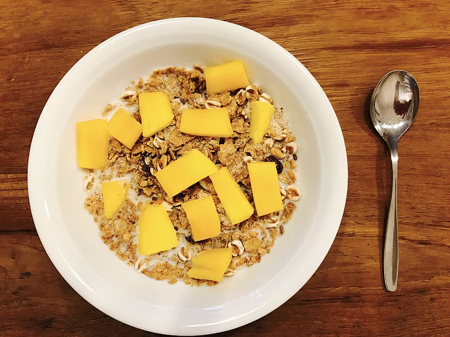 Muesli, Mango, Delicious, Breakfast, food, food And Drink, sweet Food HD wallpaper