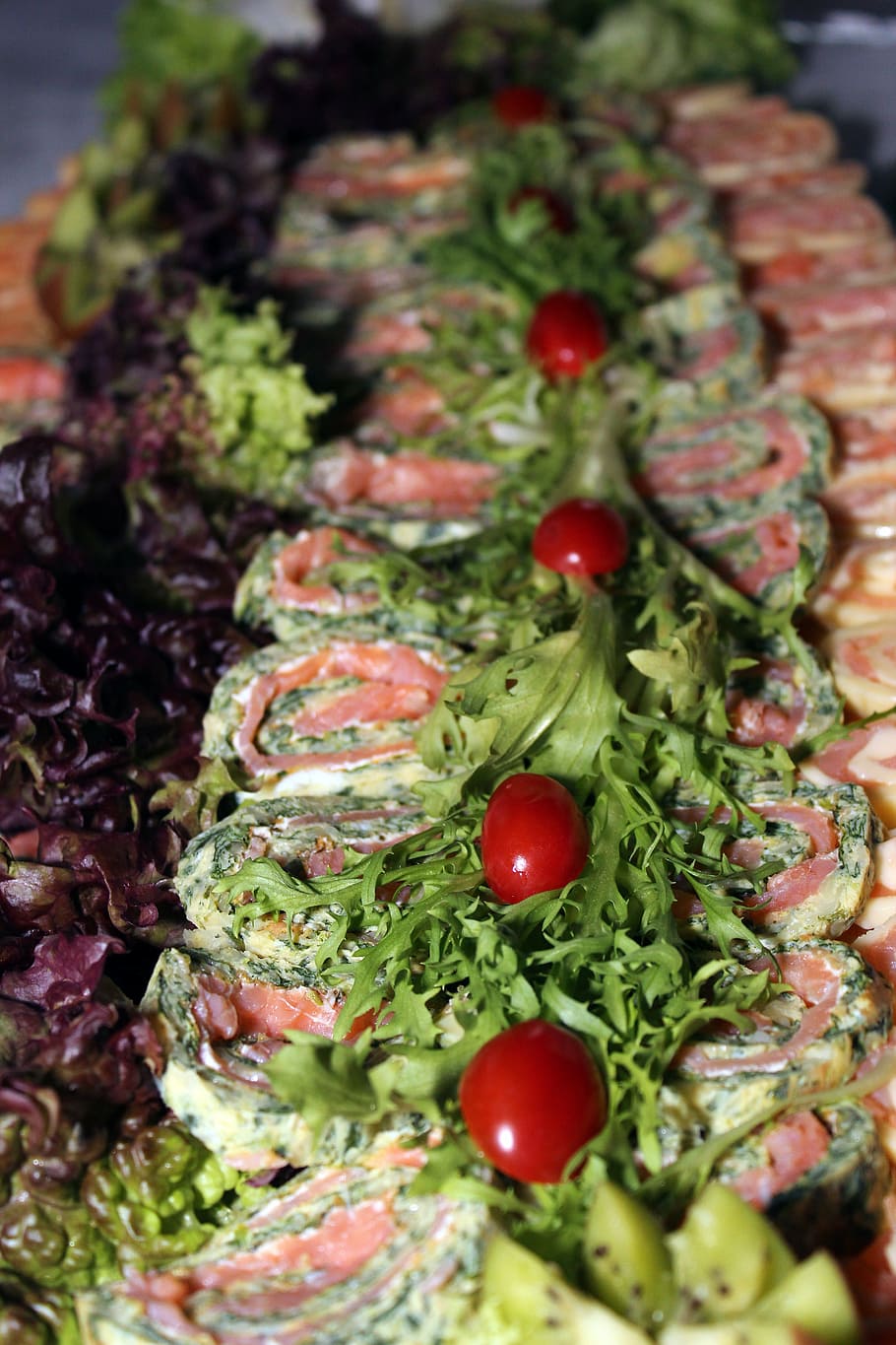 tomatoes, salad, buffet, cold buffet, food and drink, vegetable HD wallpaper