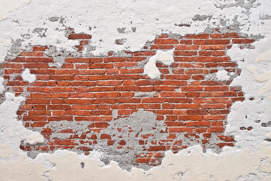 brown bricked wall, bricks, paint, rocks, pattern, brick wall HD wallpaper