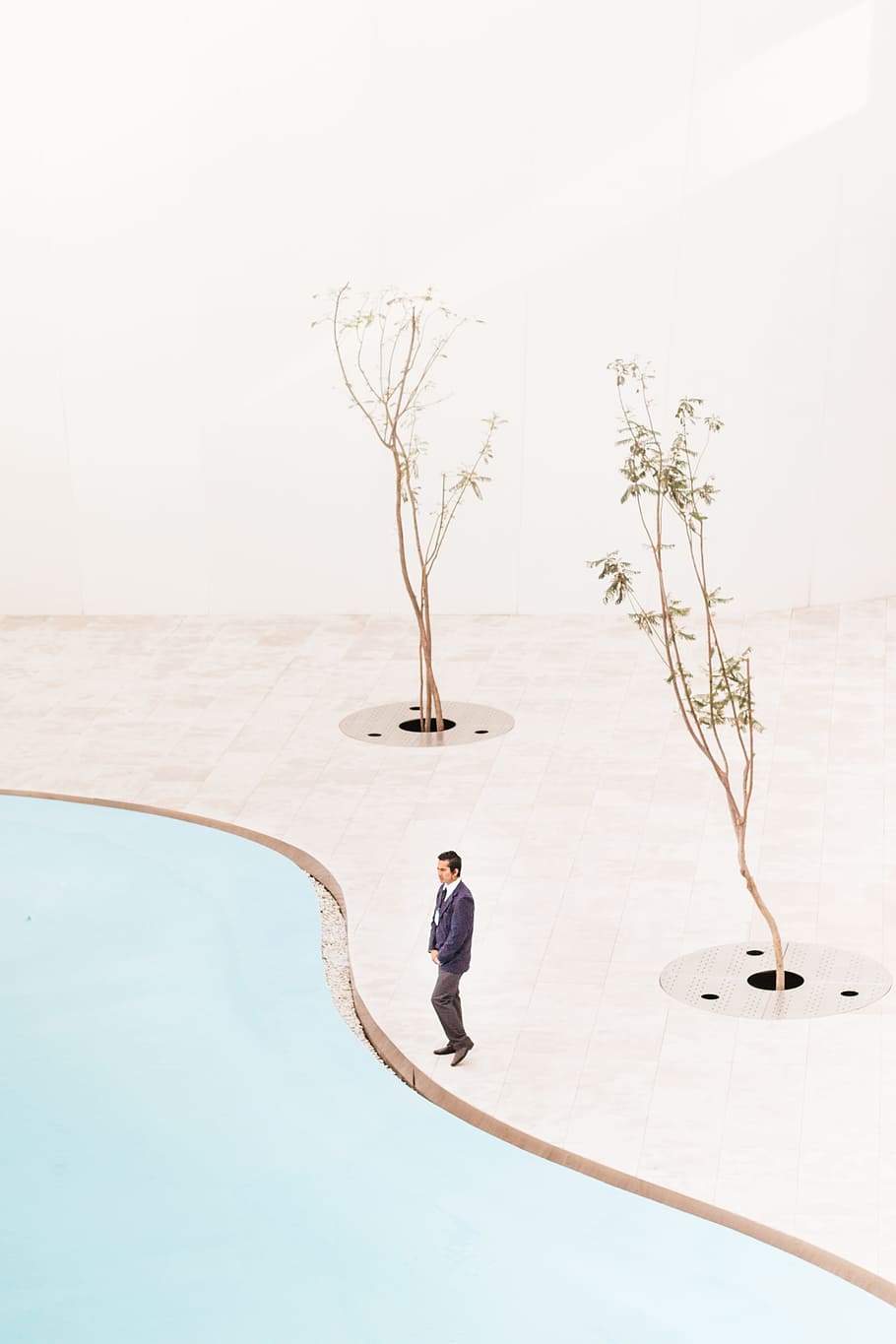 people, man, standing, alone, tree, plant, full length, one person HD wallpaper