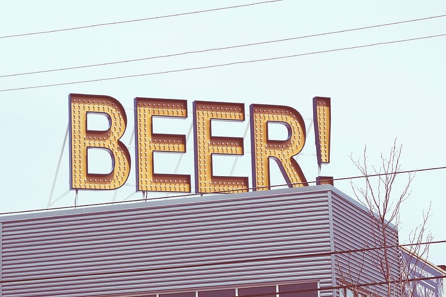 Beer LED signage, architecture, building, infrastructure, bar HD wallpaper