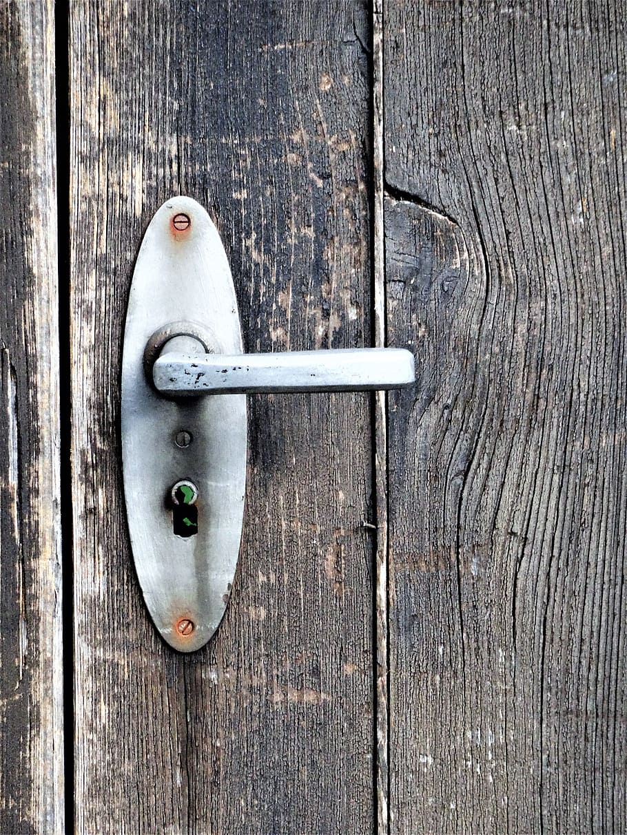 Door, Door, Latch, Key Hole, Input, Old, door latch, wood - Material HD wallpaper