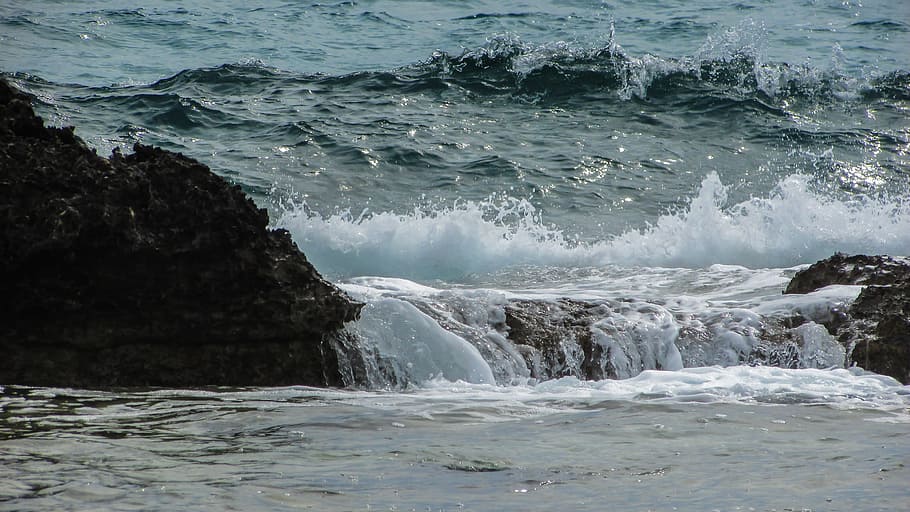 Wave, Smashing, Foam, Spray, Energy, water, splash, liquid HD wallpaper