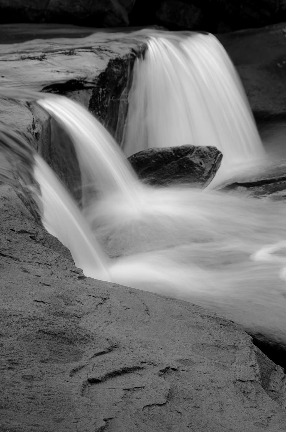 water, stone, long exposure, flow, rock, nature, waterfall HD wallpaper