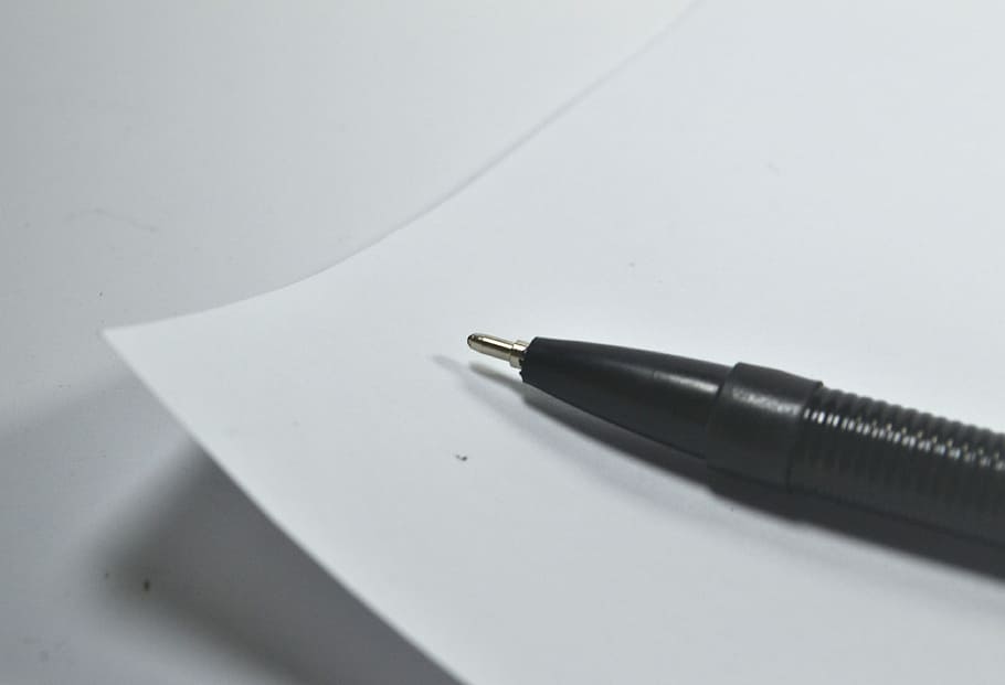 black ballpoint pen, Paper, Blank, Mental Block, writing, confused