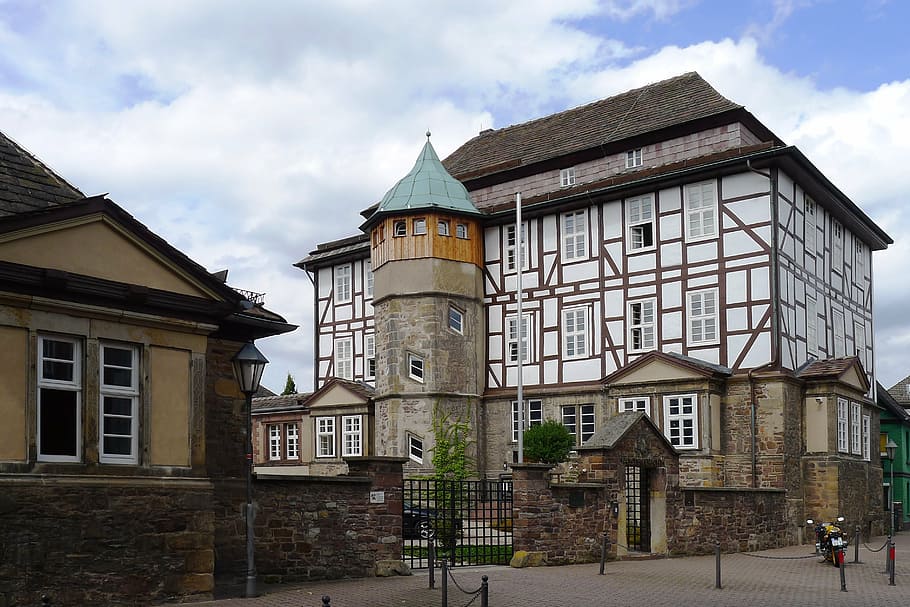 district court, höxter, building, jurisdiction, historic, timber framing, HD wallpaper