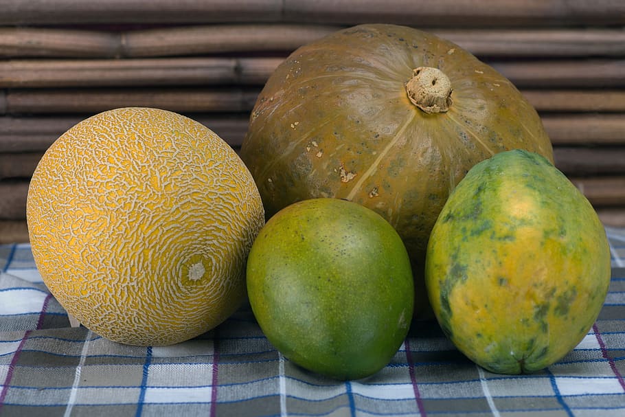 Still Life, Pumpkin, Melon, Mango, food and drink, fruit, freshness HD wallpaper