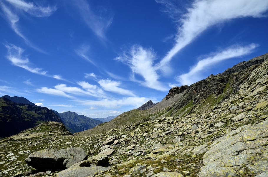 mountain, sky, landscape, alps, nature, clouds, high mountain HD wallpaper