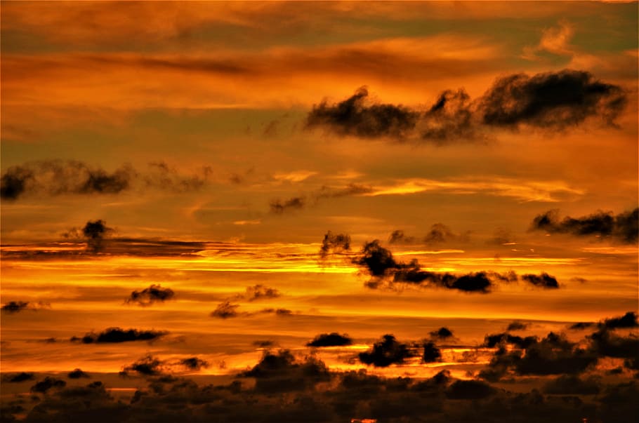 clouds, sunset, evening sky, afterglow, cloud - sky, scenics - nature HD wallpaper