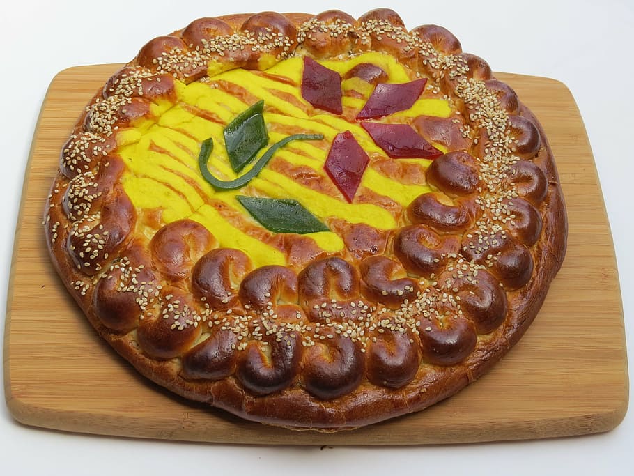 bread, artisan bread, egg bread, eggs, yeast, tie, sesame, pastry HD wallpaper