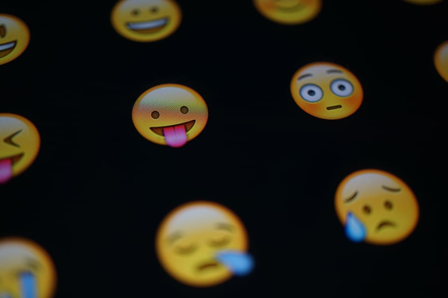 Emojis, faces, tongue, stick out tongue, funny, multi colored