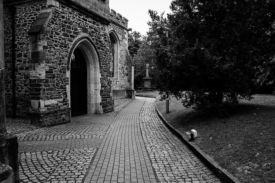 church, path, old, building, architecture, medieval, travel HD wallpaper