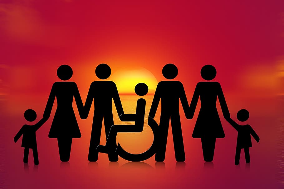 group of people holding hands photo, inclusion, wheelchair, wheelchair users, HD wallpaper