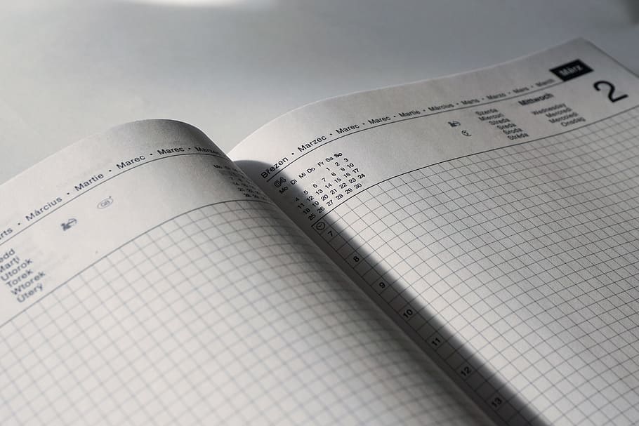 opened graphing book, calendar, dates, 2016, planning, time HD wallpaper