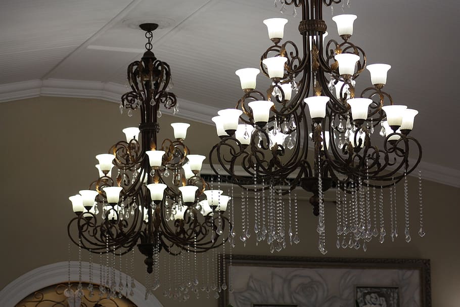 light, chandelier, white, cool, decoration, lamp, bulb, elegant HD wallpaper