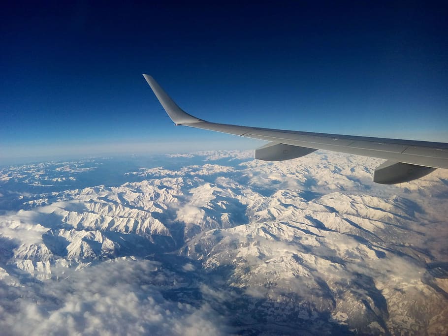 plane window photography of airliner wing, Mountain, Airplane, HD wallpaper