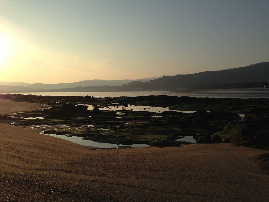 water, rocks, rio miño, sky, scenics - nature, tranquil scene HD wallpaper