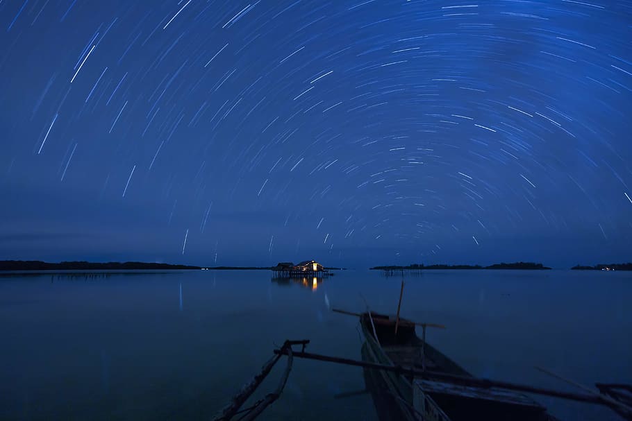 landscape, indonesia, halmahera, widi islands, lagoon, night view, HD wallpaper